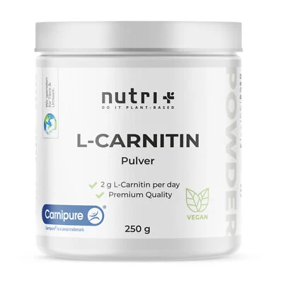 NUTRI-PLUS L Carnitin Pulver 2000 hochdosiert - Markenrohstoff Carnipure - L-Karnitin vegan