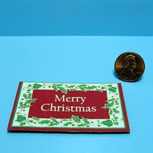 Dollhouse Miniature Christmas Door Mat Merry Christmas  RND287 - Picture 1 of 1