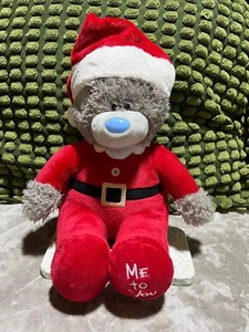 Me To You Bear Tatty Plush Soft Toy Christmas Large 10” Sat Down Santa - Picture 1 of 8