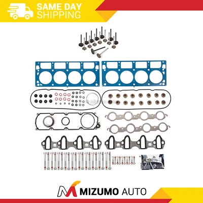 Head Gasket Set Intake Exhaust Valves Fit Chevrolet Colorado Express GMC 4.8 5.3 - Image 1 of 4