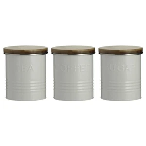 Typhoon Set of 3 Stainless Steel Tea,Coffee& Sugar With lid Canister Storage Jar - Picture 1 of 4