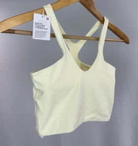 LULULEMON Sports Bra Women XS/XXS Yellow BEND THIS V Racer Neck Longline *READ - Picture 1 of 10