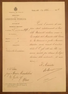 Attestato firmato da Vittorio Emanuele Orlando - Picture 1 of 1