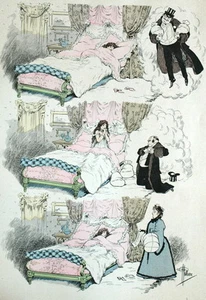 Songe Reve Amour Richesse Gravure Ya des Dames Albert Guillaume - Imagen 1 de 1