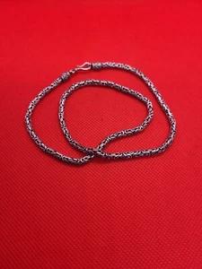 Magnifique collier en argent massif tressé Snake Borobudur Jersey byzantine 925 - Foto 1 di 9