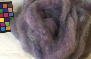 Romney variegated blues wool roving spinning weaving felting fiber arts - Picture 1 of 4