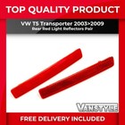 FITS VW T5 TRANSPORTER CARAVELLE 03>09 RED REAR BUMPER LIGHT REFLECTORS PAIR x2