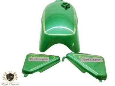 FIT FOR NORTON COMMANDO ROADSTER GREEN PAINTED PETROL TANK + 850 SIDE PANEL - Image 1 of 4
