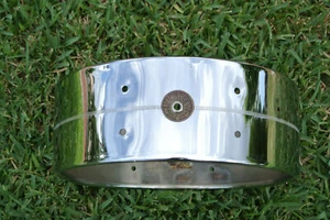 60s GRETSCH 14" 4160 ROUND BADGE CHROME BRASS SNARE SHELL for YOUR DRUM SET S144 - Picture 1 of 12