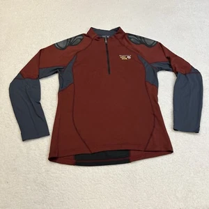 Mountain Hardwear Mens Size L Burgundy Cycling Hiking Gym Long Sleeve Shirt Rare - Picture 1 of 11