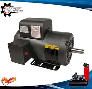 Baldor 5HP Electric Motor - 56HZ Frame - 3450 RPM - 208-230 VAC Single Phase - Picture 1 of 10