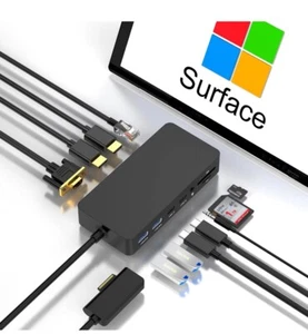 Surface Expansion Dock with Triple Displays Dual HDMI+VGA, 12 in 1 Surface Pro - Picture 1 of 8