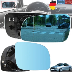 Par de cristales de espejo retrovisor exterior calefactable azul para Audi A3 8L1 A4 B5 A6 4A 96-99 - Imagen 1 de 12