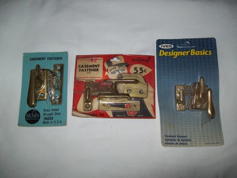 Vintage Casement Fastener - Lot of 3 - Sears & Joseph Hall & Ives window cabinet Cover