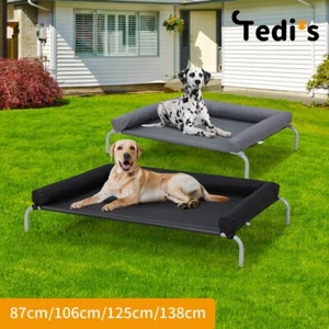 Tedi's Elevated Pet Dog Bed Raised Trampoline Hammock Mesh Removable Bolster - Picture 1 of 27