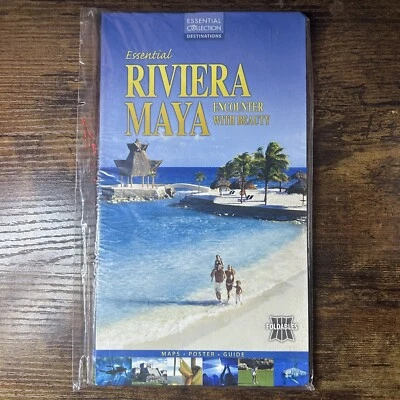 Riviera Maya Encounter with Beauty Foldables Map Poster Guide Destinations New - Image 1 of 4