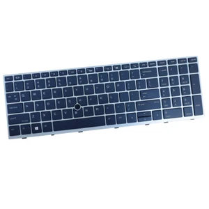 Silver Backlit Keyboard w/ Pointer For HP Elitebook 755 G5 850 G5 850 G6 Laptops - Picture 1 of 2