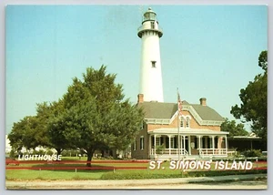 Postal Faro Isla de San Simón Georgia Museo de Historia Costera - Imagen 1 de 2