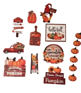16 Piece Fall Or Thanksgiving Gnome Decor - Brand New - Picture 1 of 13