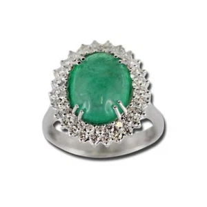 Anello in Oro Bianco 18kt con Diamanti e Smeraldo COD:P023 | Città Oro Pompei - Imagen 1 de 5