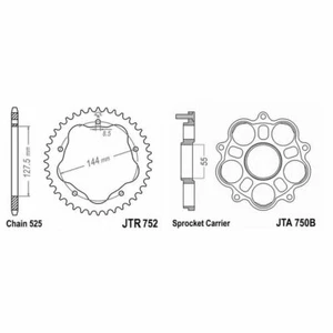 Crown 36 teeth step 525 + guard Ducati 998 998 s bayliss / bostrom 2002 - Picture 1 of 1