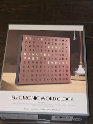 Light Up Electronic Word Clock Glow Display New In Box - Image 1 of 4