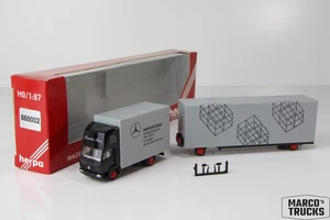 Herpa MB LK Topsleeper jumbo trailer truck “Großraumtransport 120m 860002 /HB697 - Bild 1 von 1