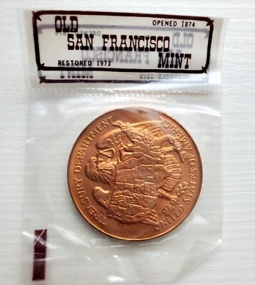 🔥 OLD SAN FRANCISCO MINT TREASURY 1874 - 1937 COMMEMORATIVE COIN SEALED - Image 1 of 4