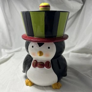 Boston Warehouse Christmas Penguin Cookie Jar - Picture 1 of 20