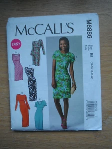 McCall's Muster M6886 Gr. 14-22 Misses Pullover Kleider enge Passform geschnitten auf 18 - Bild 1 von 1