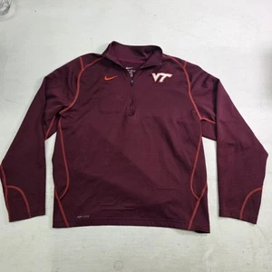 Virginia Tech Hokies NCAA Nike Dri-Fit 1/3 Zip Pullover Jacke Burgund Herren M - Bild 1 von 10