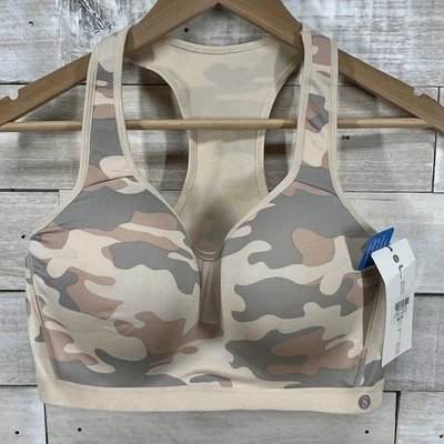 Sujetador deportivo espalda deportiva capa 8 1X 38DD 40C/D beige camuflaje absorbe la humedad nuevo con etiquetas Foto 1 de 4