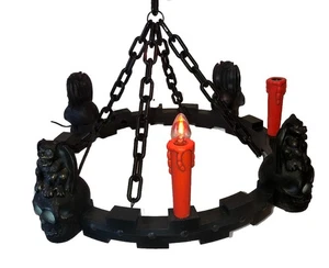 Gemmy Halloween RARO Parpadeo Llama Luces Gárgola y Calavera Colgante Araña #2 - Imagen 1 de 9