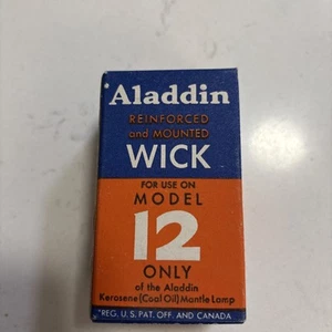 Aladdin Reinforced & Mounted Wick Model 12 OLNY NOS in Box Oil / Kerosene - Picture 1 of 3