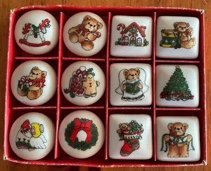 VINTAGE 1981 Enesco Lucy & Me Set of 12  Mini Ceramic Boxes JAPAN Lucy Rigg RARE - Picture 1 of 5