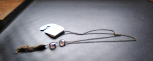 COSTUME JEWELRY  - NECKLACE - PENDANT - TASSLE - 26" LONG OPENED-CHARLOTTE RUSSE - Picture 1 of 3