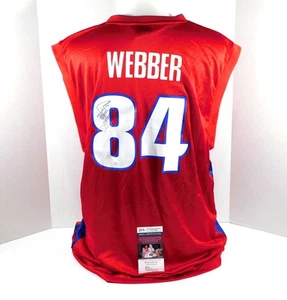 Camiseta deportiva de baloncesto firmada por Chris Webber de los Detroit Pistons JSA automática - Imagen 1 de 6