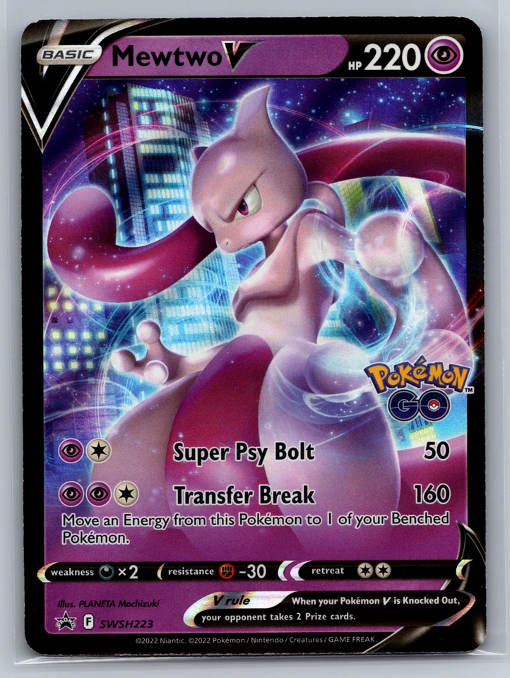 Mewtwo V - SWSH223 - Pokemon Sword & Shield Promo Ultra Rare Holo Card NM - Image 1 of 4