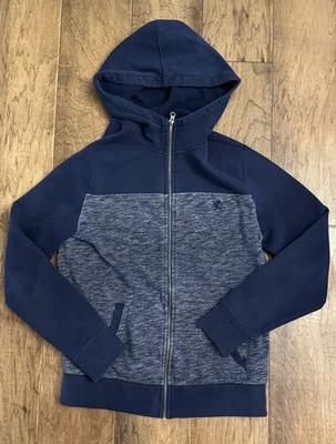 Sudadera con capucha Express cremallera completa azul marino jaspeado para hombre pequeña Foto 1 de 4