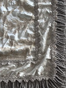 Custom Made Tablecloth Square Heavy Luxury Damask Jacquard Champagne Cord Fringe - Picture 1 of 6