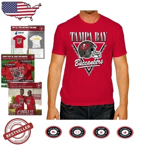 T-shirt Tampa Bay Buccaneers retrò triangolo grande rossa NFL misto cotone - Foto 1 di 9