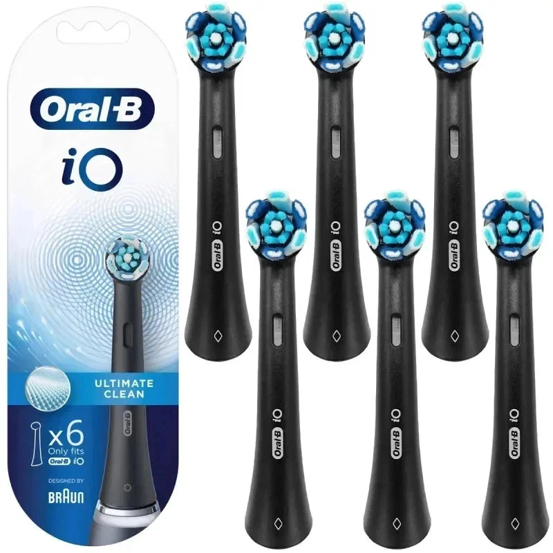 CLEAN 6er Pack Oral-B iO Bürstenkopf Schwarz–Ultimative Reinigung Aufsteckbürste~