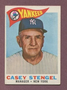 1960 TOPPS CASEY STENGEL HOF #227 - NEW YORK YANKEES - VG-EX wrinkle (2646) - Picture 1 of 2