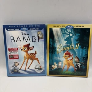 Bambi Anniversary Edition & Bambi II - Blu Ray + DVD Digital HD Disney Slipcover - Picture 1 of 14