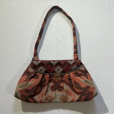 Maruca Handbag Tapestry Purse Shoulder Bag Handmade Colorado Orange Brown Aztec - Image 1 of 4