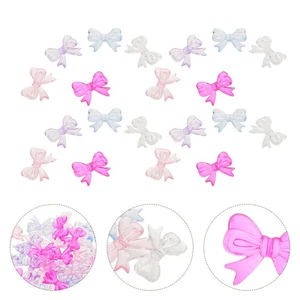  50 Stück Party Schleife Cupcake Topper: Transparent Bunt Bowknot Tortenaufleger - - Bild 1 von 12