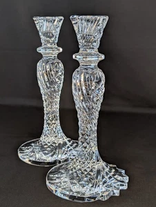 2er Set Vintage Waterford Sea Jewel Kristall 10" Kerzenständer Halter schwer Paar - Bild 1 von 13