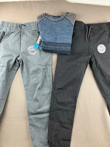 Lot of 3 Boys Joggers & Shirt L 14/16 NWT Tony Hawk Flex Pants Unvibe Tee - Picture 1 of 13
