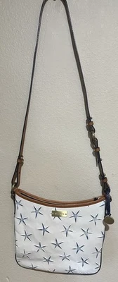 Brahmin Women's White Leather Star Crossbody Bag Gold Accents - Image 1 of 4