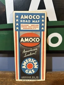 1932 American Oil Co AMOCO Road Map: Delaware Maryland Virginia Washington USATO - Foto 1 di 2